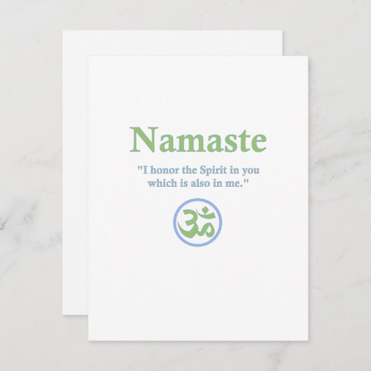 Namaste Bedeutung mit Om-Symbol Einladung (Vorne/Hinten)