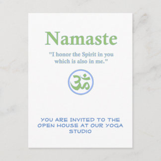 Namaste Bedeutung mit Om-Symbol Einladung