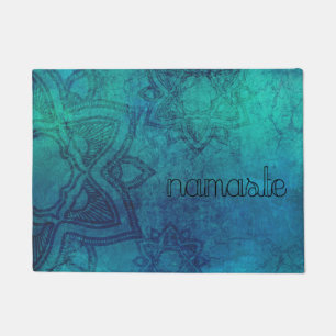Namaste beunruhigte Türkis-Mandala-Tür-Matte Fußmatte
