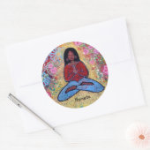Namaste Black Haired Yoga Girl Sticker (Umschlag)