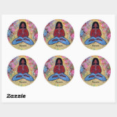 Namaste Black Haired Yoga Girl Sticker (Blatt)