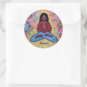Namaste Black Haired Yoga Girl Sticker (Tasche)