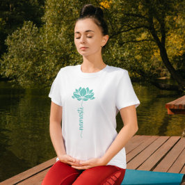 Namaste Black Lotus Blume Modernes Skript T-Shirt