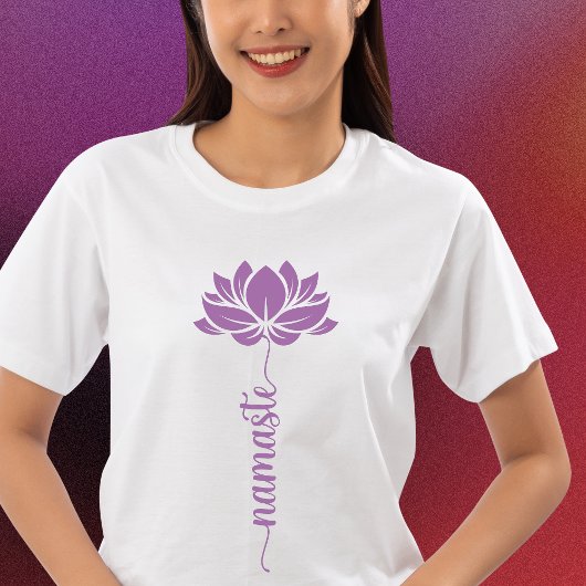 Namaste Black Lotus Blume Modernes Skript Tri-Blend Shirt