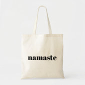 Namaste Black Text Typografie Tote Bag Tragetasche (Vorne)