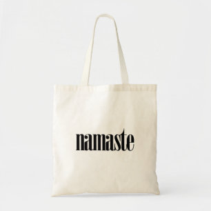 Namaste Black Text Typografie Tragetasche