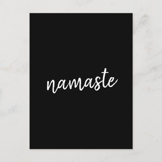 Namaste Black Yoga Modern Spiritual Meditation Postkarte (Vorderseite)