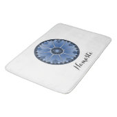 NAMASTE Blue Blume Spiritual Lotus Mandala Badematte (Schrägansicht)