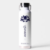 Namaste Blue Lotus Blume Moderner Personalisierter Trinkflasche (Vorne)