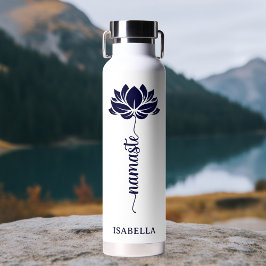 Namaste Blue Lotus Blume Moderner Personalisierter Trinkflasche