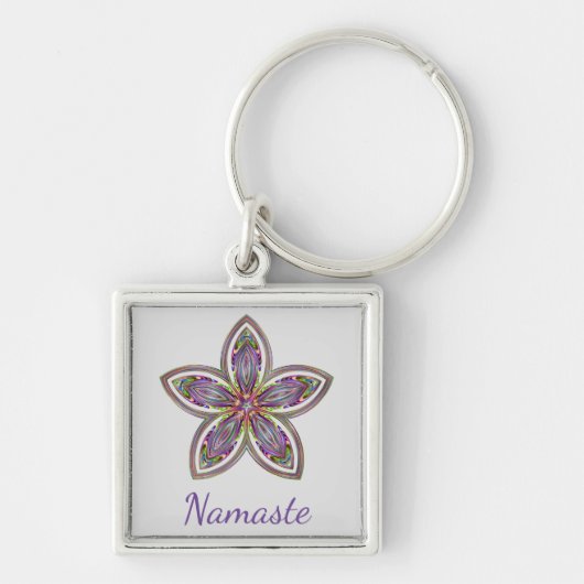 Namaste Blume Mandala Schlüsselanhänger (Vorne)