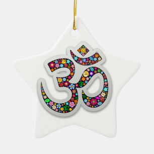 Namaste Blumen-Symbol-Kunst Keramikornament