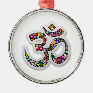 Namaste Blumen-Symbol-Kunst Silbernes Ornament