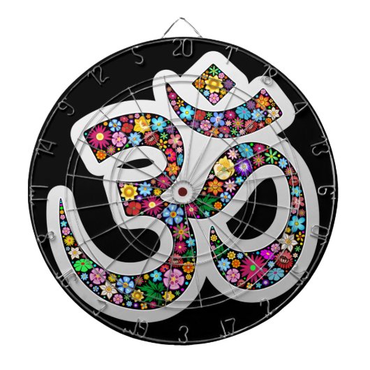 Namaste Blumensymbol Kunst Dartscheibe (vorne)