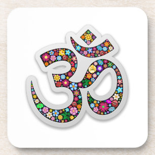 Namaste Blumensymbol Kunst Getränkeuntersetzer