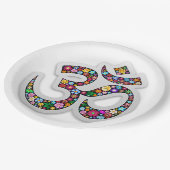 Namaste Blumensymbol Kunst Pappteller (Schrägansicht)