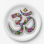 Namaste Blumensymbol Kunst Pappteller (Vorderseite)