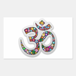 Namaste Blumensymbol Kunst Rechteckiger Aufkleber