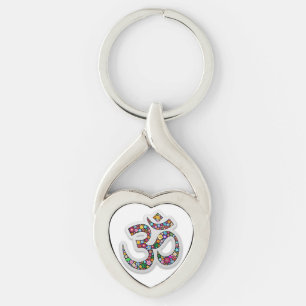 Namaste Blumensymbol Kunst Schlüsselanhänger