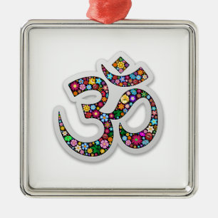 Namaste Blumensymbol Kunst Silbernes Ornament