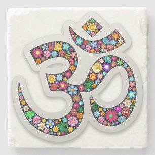 Namaste Blumensymbol Kunst Steinuntersetzer
