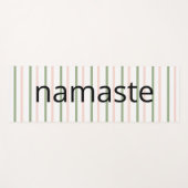 Namaste Breathe Rosa und Grüne Streifen Yogamatte (Vorderseite (Horizontal))