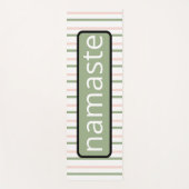 Namaste Breathe Rosa und Grüne Streifen Yogamatte (Vorderseite)