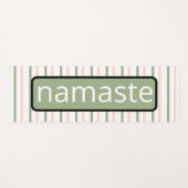 Namaste Breathe Rosa und Grüne Streifen Yogamatte (Vorderseite (Horizontal))