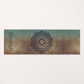 Namaste Bronze und Green Shimmery Mandala Yoga Mat Yogamatte (Vorderseite (Horizontal))