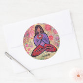 Namaste Brown Haired Yoga Girl Sticker (Umschlag)