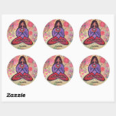 Namaste Brown Haired Yoga Girl Sticker (Blatt)