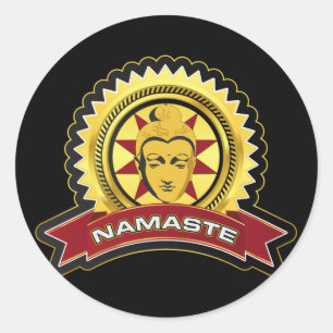 Namaste Buddha-Logo Runder Aufkleber