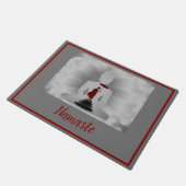 Namaste Buddha Meditation Mönch Spiritueller Empfa Fußmatte (Schrägansicht)