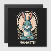 Namaste Bunny Yoga Kaninchen Meditation Magnetkarte (Vorne/Hinten)