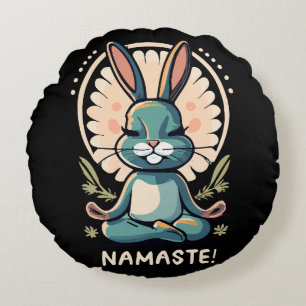 Namaste Bunny Yoga Kaninchen Meditation Rundes Kissen