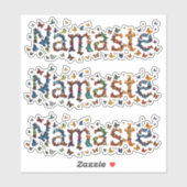 Namaste Butterflies -Colorful Graphic 3pc Yoga Art Aufkleber (Blatt)
