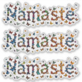 Namaste Butterflies -Colorful Graphic 3pc Yoga Art Aufkleber (Vorderseite)