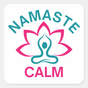 Namaste Calm Quadratischer Aufkleber