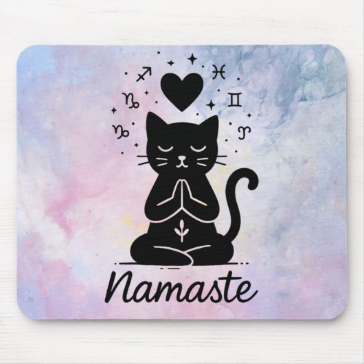 Namaste Cat Mousepad - Zen Yoga Cat Design (Vorne)