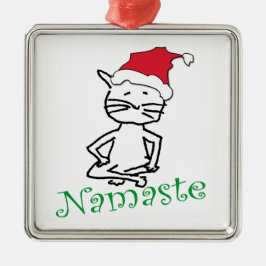 Namaste Cat Ornament Aus Metall