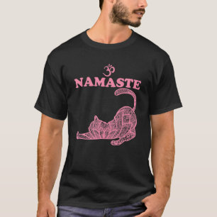 Namaste Cat Yoga Pose Om Symbol Funny Yoga Geschen T-Shirt
