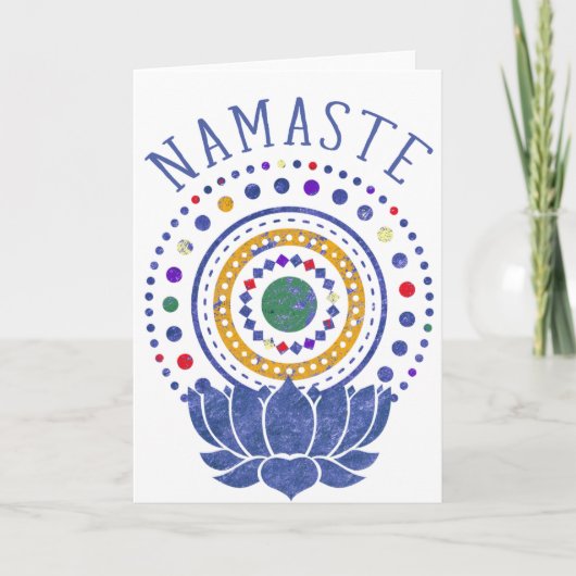 Namaste Chakra färbt Gruß-Karte Karte (Vorderseite)