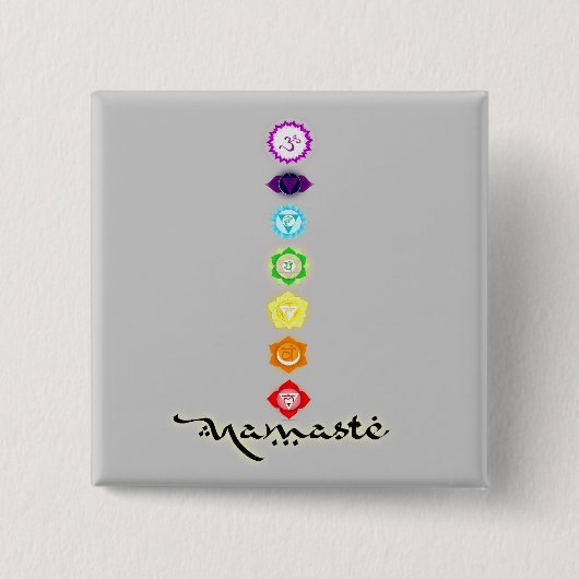 Namaste Chakras Knopf Button (Vorderseite)
