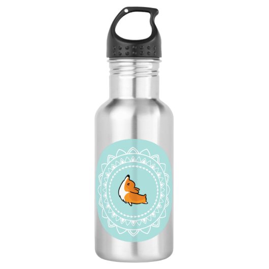 Namaste Corgi-Emblem-Wasser-Flasche Trinkflasche (Vorderseite)