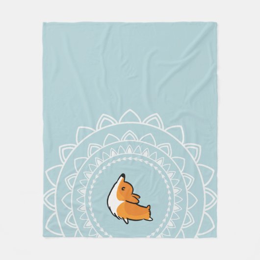 Namaste Corgi-Fleecethrow-Decke Fleecedecke (Vorderseite)