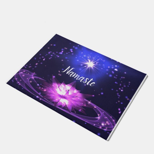 Namaste Crystal Lotus Metaphysischer Empfang Fußmatte (Schrägansicht)