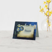Namaste danke Ihnen Elegant Blue Floral Design Karte (Gelbe Blume)