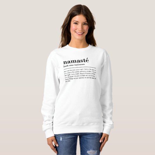 Namaste Definition Yoga Modern Minimal Meditation Sweatshirt (Vorne ganz)