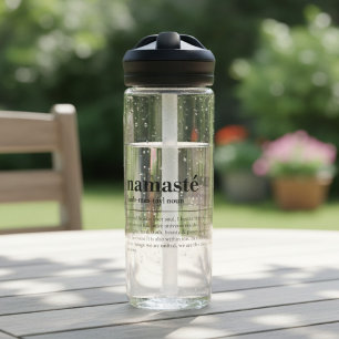 Namaste Definition Yoga Modern Minimal Meditation Trinkflasche