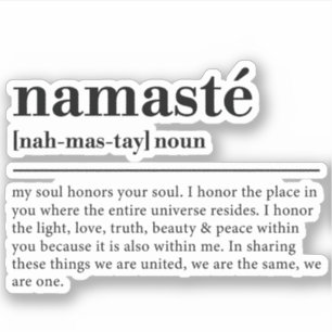 Namaste Definition Yoga Moderne Minimale Meditatio Aufkleber